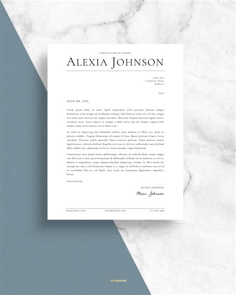 Elegant Letterhead Template for Word and Pages, Custom Letterhead, Personalized Letterhead ...