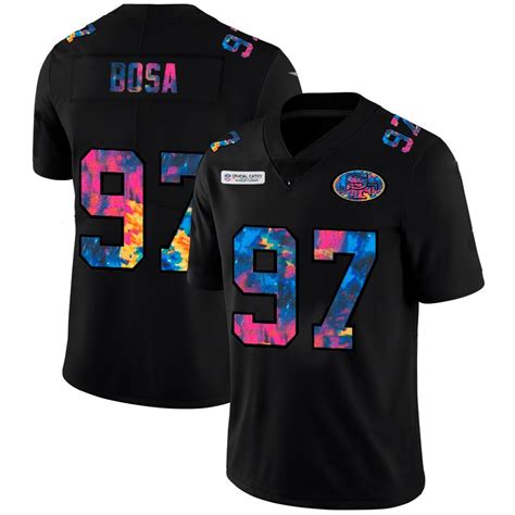 49ers Bosa Black Multicolor Jersey | Football Fanzone