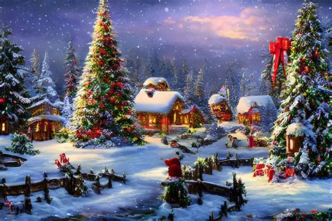 Christmas Landscape Background Graphic by Craftable · Creative Fabrica