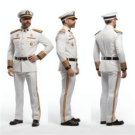 Premium AI Image | 3D of Cruise Ship Captain Uniform With Rank Insignia ...