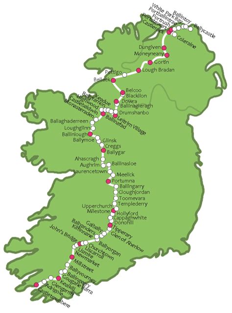 Route Map of the Ireland Way Hiking Trail | Ireland honeymoon, Toronto ...