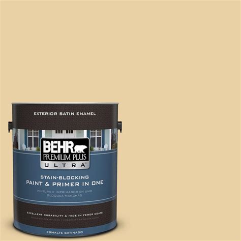 BEHR Premium Plus Ultra 1-gal. #M300-3 Harmonious Gold Satin Enamel ...