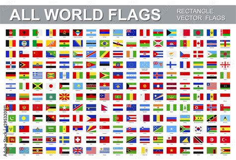 Vecteur Stock All world flags - vector set of rectangular icons. Flags ...