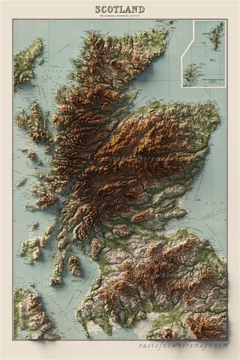 Topographic Map Of Scotland - Black Sea Map