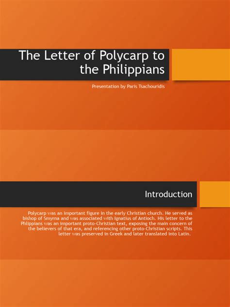 The Letter of Polycarp To The Philippians | PDF | Epistle To The ...