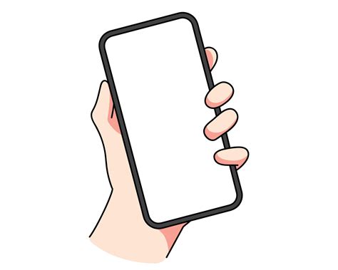 Hand holding smartphone mobile phone concept hand drawn cartoon art ...