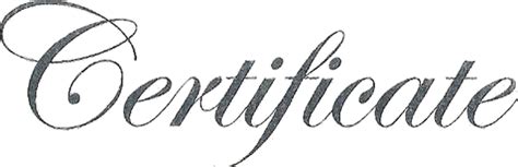 Certificate Font