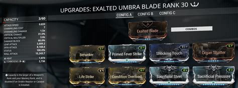 Best possible build for Exalted Umbra Blade, and Excalibur Umbra? - Page 2 - Players helping ...