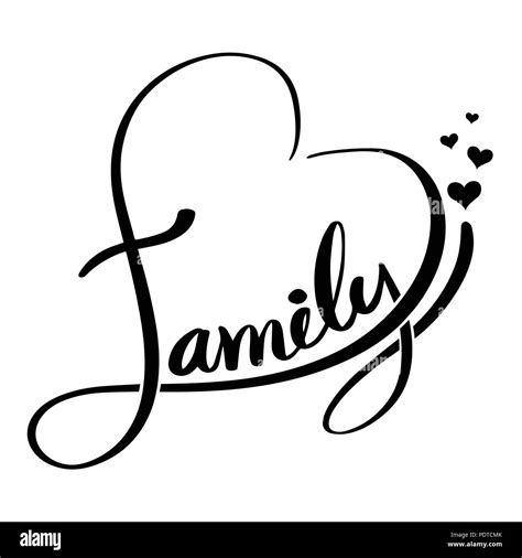 Family lettering heart shaped. Vector illustration Stock Vector Image ...