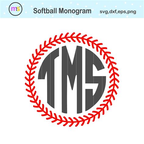 Softball Monogram Svg Softball Svg Softball Stitches Svg - Etsy