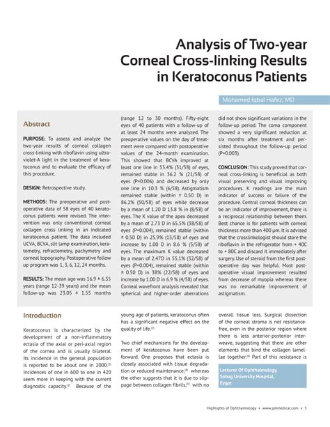 (PDF) Analysis of Two-year Corneal Cross-linking Results in Keratoconus Patients