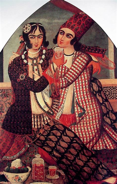 Lovers, Qajar painting. http://www.persianpaintings.com/qajargalleries/index.htm | Persian art ...