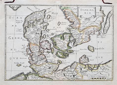 18th century old historical Map of Denmark by Herman Moll dated circa 1750