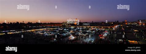 panoramic vie of Marrakech medina, Morroco at night Stock Photo - Alamy