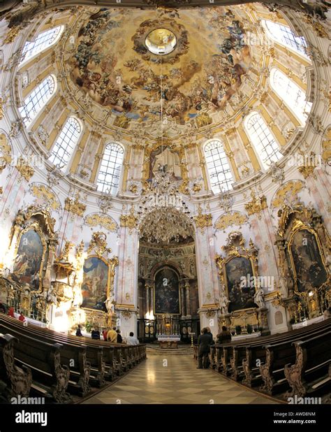 Ettal Abbey, interior, baroque Benedictine monastery, Upper Bavaria Stock Photo, Royalty Free ...