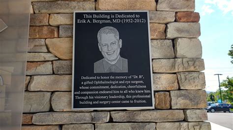 Memorial Plaque for Erik A. Bergman, MD - Designs & Signs