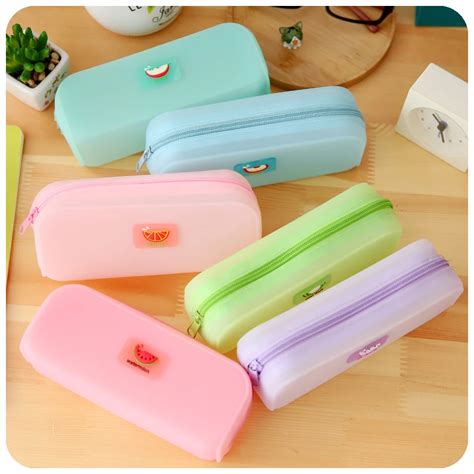 New Fresh Fruits Silicone Pencil Case Kawaii Pen Bag School Office ...