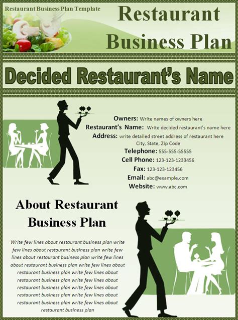 5+ Free Restaurant Business Plan Templates - Excel PDF Formats