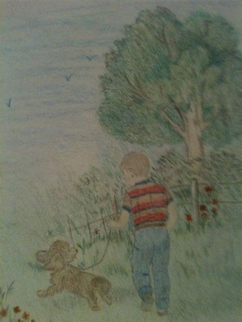 Pencil drawing boy and dog | Pencil drawings, Drawings, Art