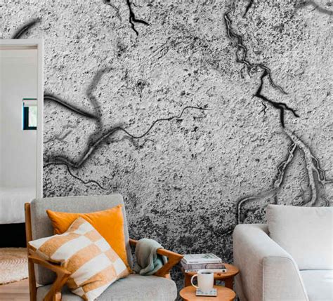 Broken concrete mural wallpaper - TenStickers