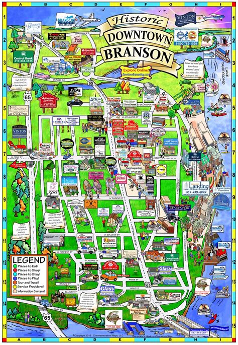 Historic Downtown Branson - map. This is to give you an idea of all the neat unique shops in # ...