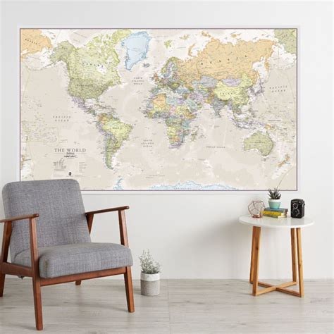 Laminated World Map Vintage Style Giant Poster Laminated Posters | Images and Photos finder