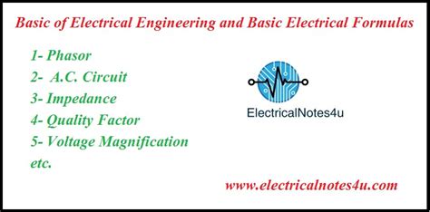 Basic of Electrical Engineering and Basic Electrical Formulas ~ Electricalnotes4u