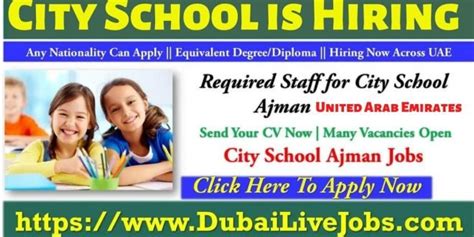 City School Ajman Careers 2023 | City School Is Hiring New Staff (Urgent)