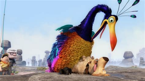 In the animated movie Up, Kevin, a flightless bird, changes gender ...