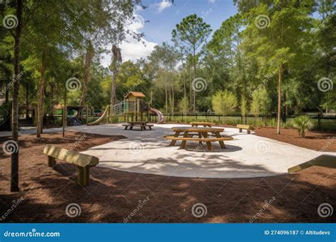 Park with Playground and Picnic Area, Perfect for Family Outings Stock Illustration ...