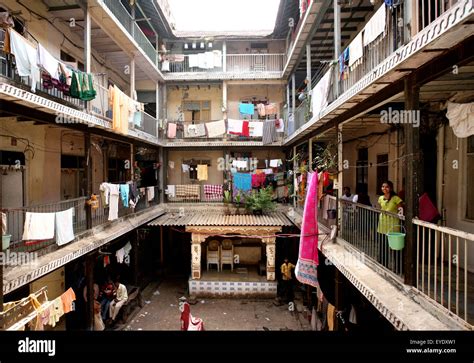 Chawl housing in the Mill District; Mumbai, India Stock Photo, Royalty ...