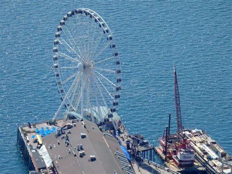 Aerial View of Ferris Wheel at End of Pier Editorial Image - Image of ...