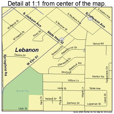 Lebanon Missouri Street Map 2941168