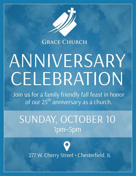 Free Church Anniversary Flyer Templates