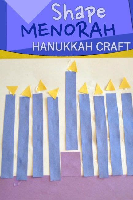 How to Make a Menorah Hanukkah Craft with Shapes | Hanukkah crafts ...