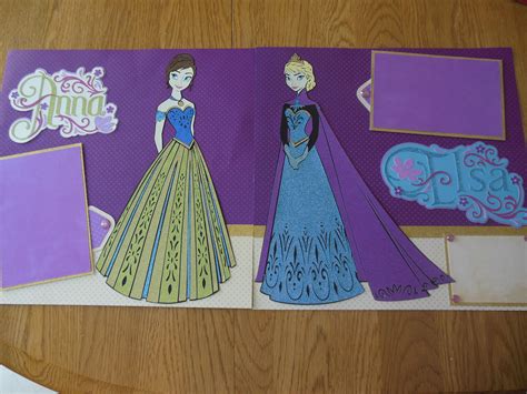 Elsa and Anna coronation layout using Cricut Frozen cartridge. Disney Scrapbooking Layouts ...