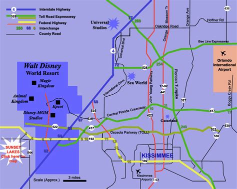 Map Of Orlando And Kissimmee Florida - Map Of Counties Around London