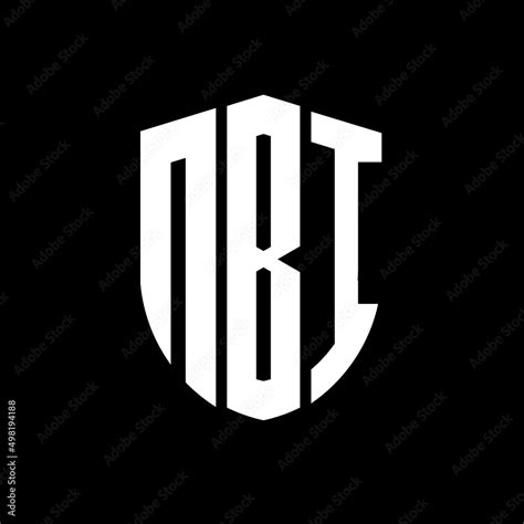 NBI letter logo design. NBI modern letter logo with black background ...