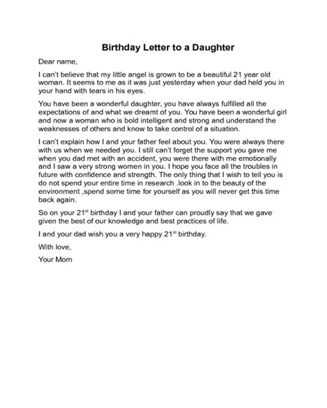 2024 Birthday Letter Templates - Fillable, Printable PDF & Forms | Handypdf