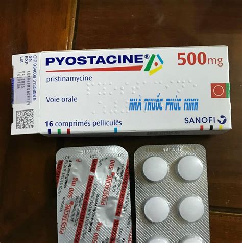 Thuốc Pyostacine 500mg pristinamycine mua ở đâu giá bao nhiêu?