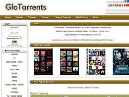 glodls.to: Home | GloTorrents Torrent Database..