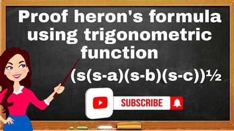 proof of heron's formula using trigonometric function - YouTube