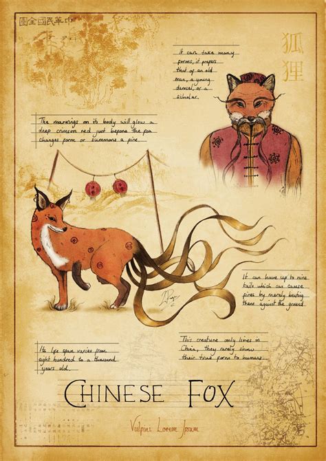 The Chinese Fox by LaurenceAndrewPage | Mythical creatures art, Myths & monsters, Canvas prints