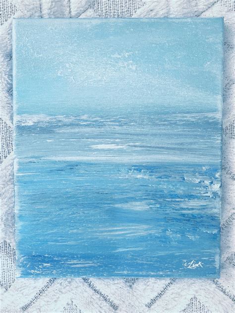 Light Blue Abstract Painting Small Abstract Painting - Etsy