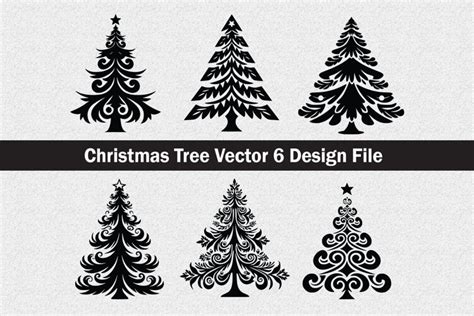 Christmas tree Vector Silhouette Svg file (2953156)