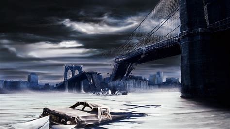 artwork, Apocalyptic, Destruction, City, Brooklyn Bridge, New York City ...