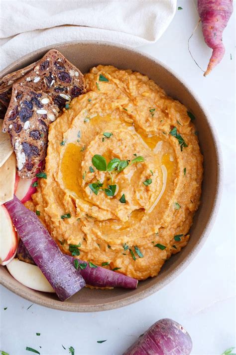 Cosmic Purple Carrot Recipe (Hummus) - It's a Veg World After All®