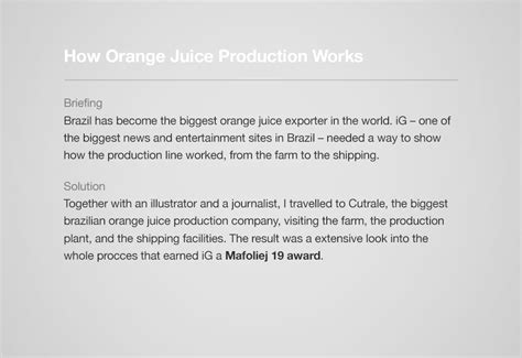 How Orange Juice Production Works on Behance