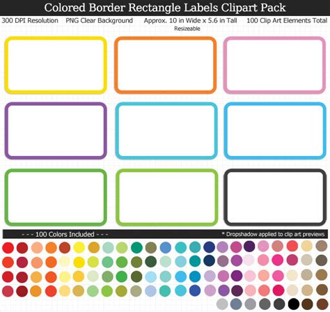 Rectangle Labels Clipart Pack