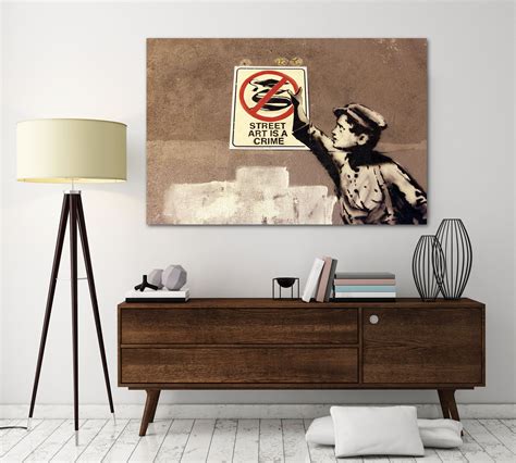 Street Art Is A Crime by Banksy - Gallery Wrapped Canvas Print Wall Art ...